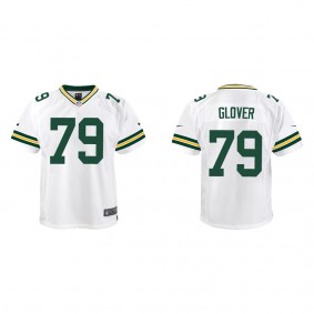 Youth Travis Glover Green Bay Packers White Game Jersey